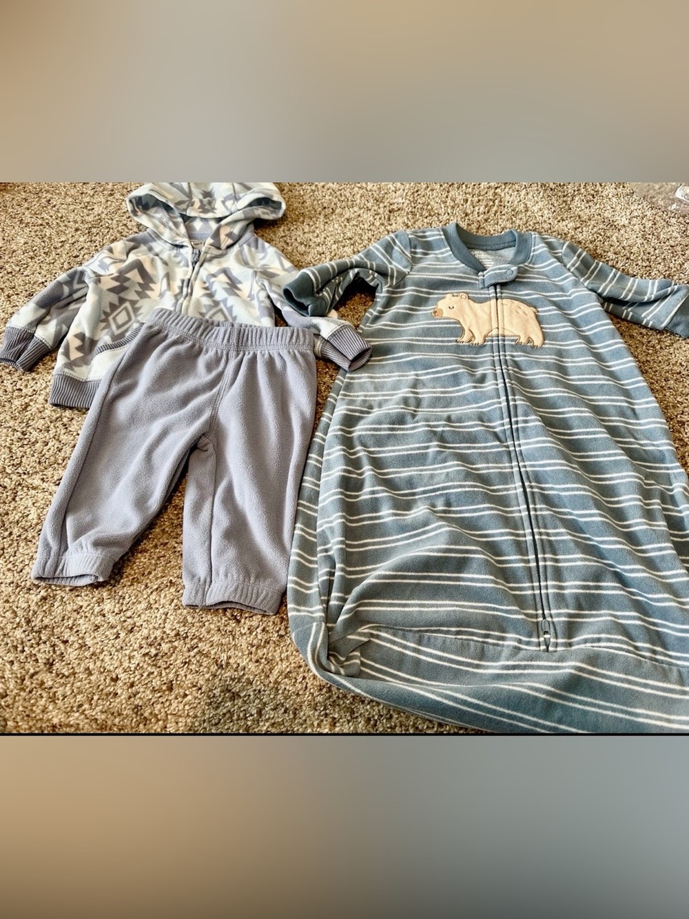 Carter’s Cozy Blue Toddler Sleep Sack & Hoodie Set - Grey-Blue